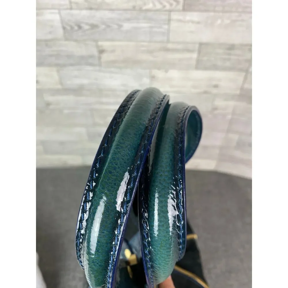 Jimmy Choo Blue Liquid Patent Leather Large Mona Tote Bag Authentic w/ dust bag - Picture 4 of 16